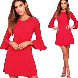 Lulu’s Flounce Sleeve Mini Dress